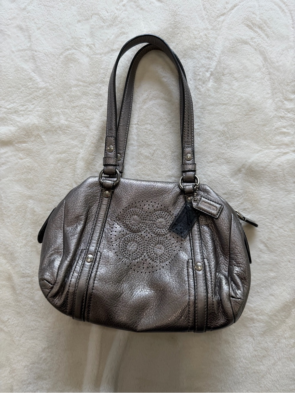 Y2K Coach Audrey Metallic Mini Duffle/Satchel Shoulder Bag